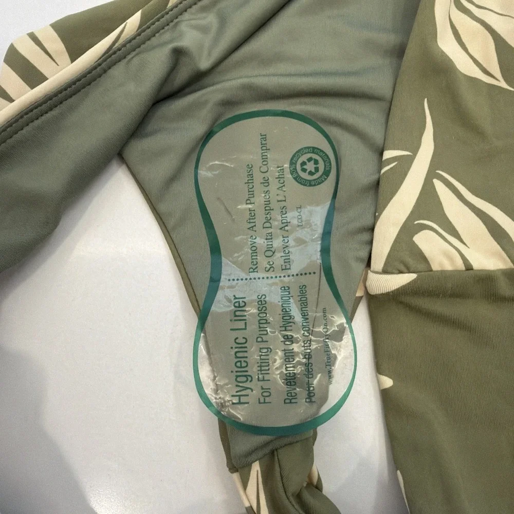 RoxyJuniors' Printed V-Waist Cheeky‎ Bikini Bottoms Classic Green XL NWT!